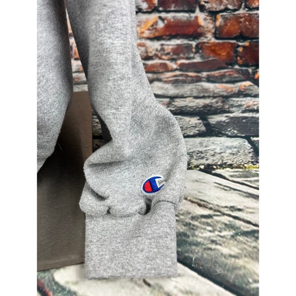 Champion Harvard University Hoodie Grey Heather Fleece Sweatshirt Mens Large - Picture 2 of 7